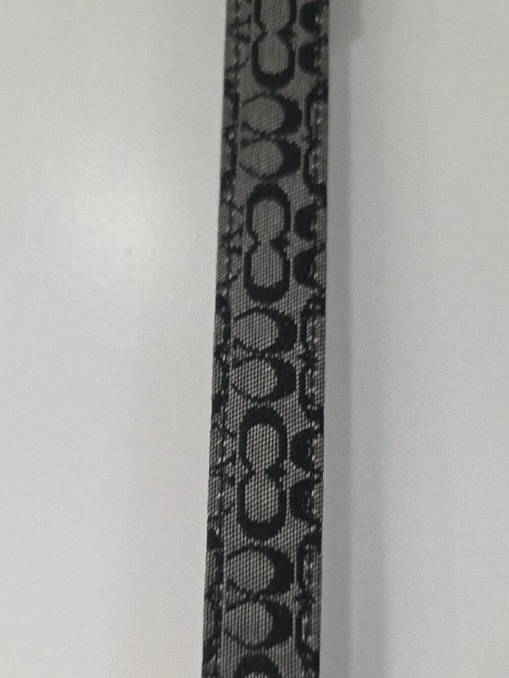 Coach Signature Monogram Canvas Belt in Black and Gray